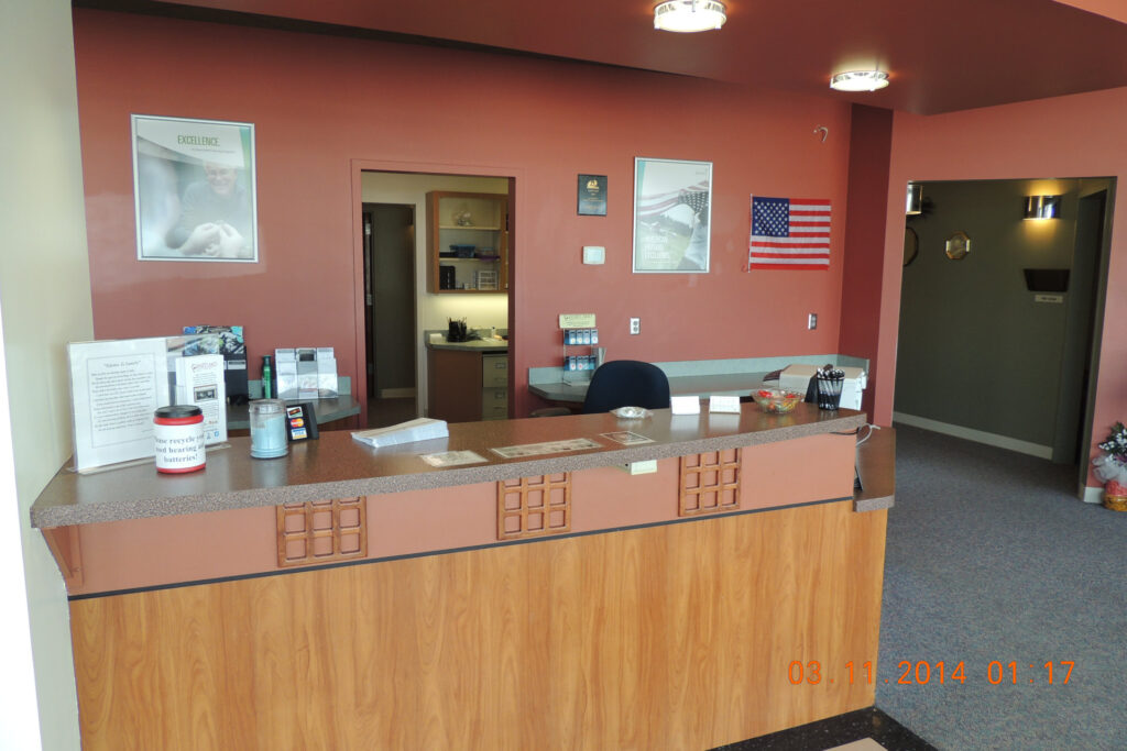 front desk at Hartland Hearing Care Center in Junction City